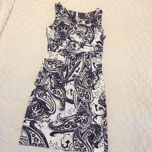 Navy & White Paisley print summer dress.